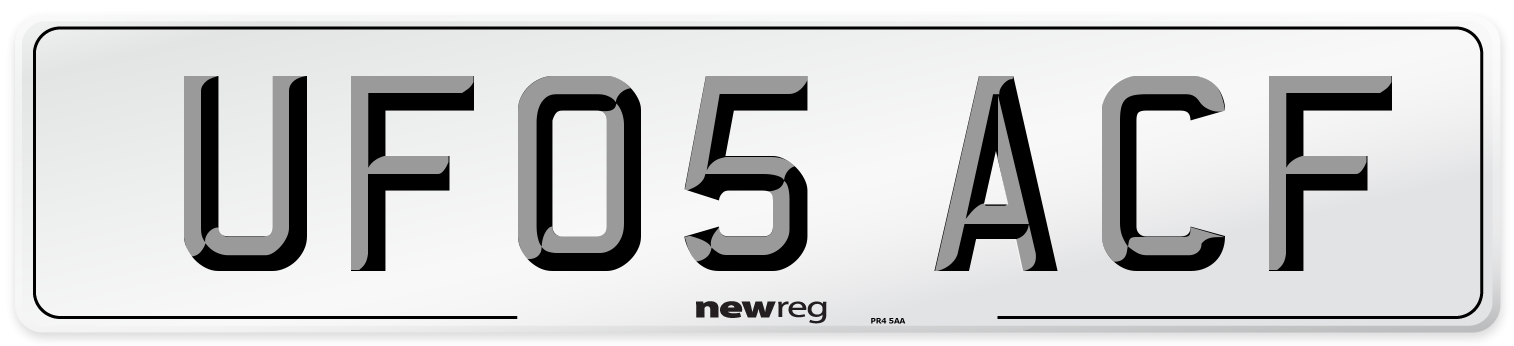 UF05 ACF Number Plate from New Reg